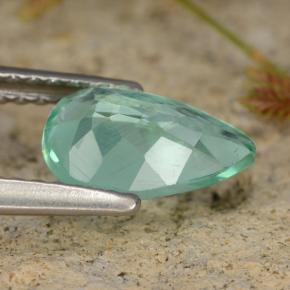 Apatite Vert bleuâtre naturelle En forme de poire, 1.23 ct, VS