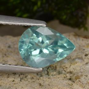 Apatite Bleu-vert intense naturelle En forme de poire, 1.15 ct, VS