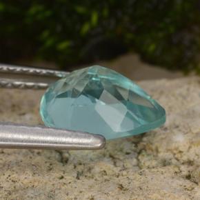 Apatite Bleu-vert intense naturelle En forme de poire, 1.15 ct, VS