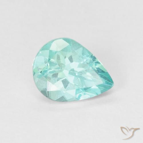 Apatite Bleu-vert intense naturelle En forme de poire, 1.16 ct, VS