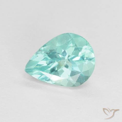 Apatite Bleu-vert intense naturelle En forme de poire, 1.16 ct, VS