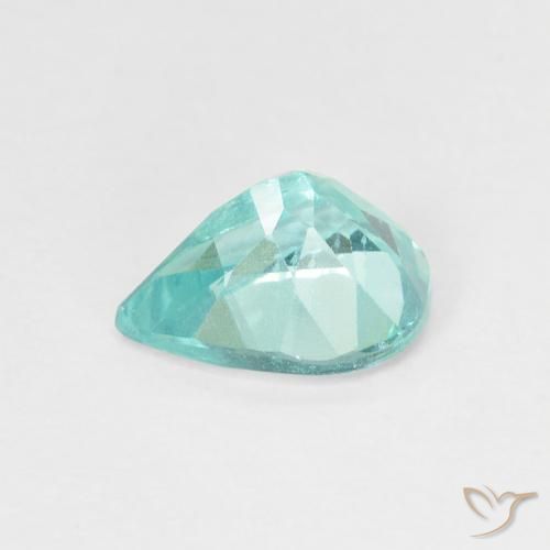 Apatite Bleu-vert intense naturelle En forme de poire, 1.16 ct, VS