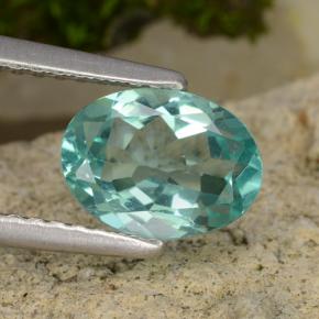 Apatite turquoise naturelle coupe ovale, 1,34 ct, VS