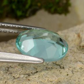 Apatite turquoise naturelle coupe ovale, 1,34 ct, VS