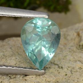 Apatite Bleu-vert intense naturelle En forme de poire, 1.34 ct, VS