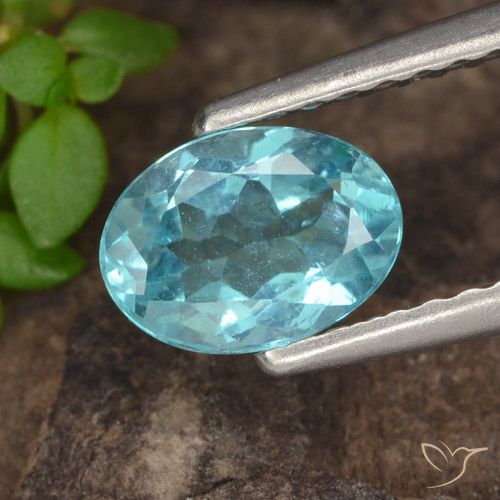 0.82ct Naturel Vert bleu clair Apatite, ovale, VS