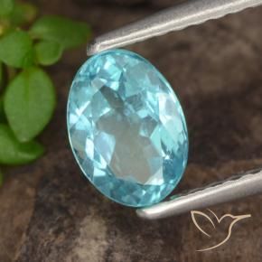 Apatite Vert bleu clair naturelle ovale, 0.82 ct, VS