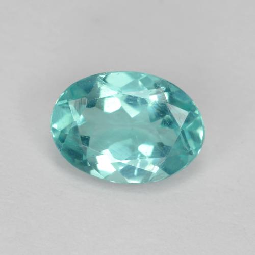 Apatite Bleu-vert intense naturelle Coupe ovale, 0.88 ct, VS