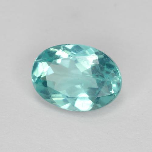 Apatite Bleu-vert intense naturelle Coupe ovale, 0.88 ct, VS