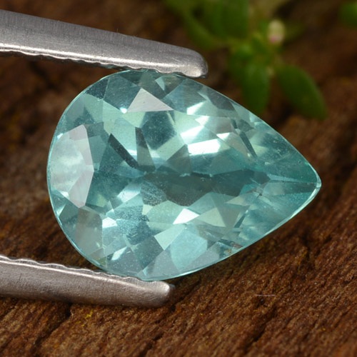 Apatite Sarcelle vif naturelle En forme de poire, 1.09 ct, VS