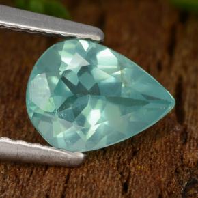 Apatite turquoise naturelle en forme de poire, 1,05 ct, VS