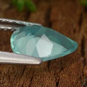 Apatite turquoise naturelle en forme de poire, 1,05 ct, VS