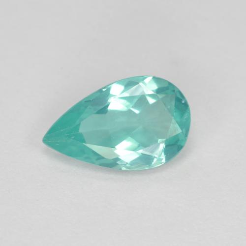 Apatite turquoise naturelle en forme de poire, 1,07 ct, VS
