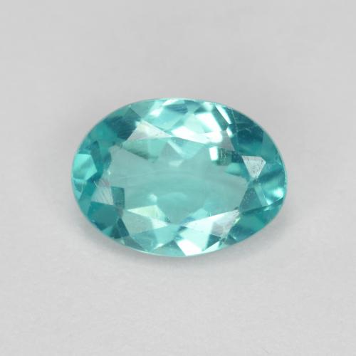 Apatite turquoise naturelle coupe ovale, 0,82 ct, VS
