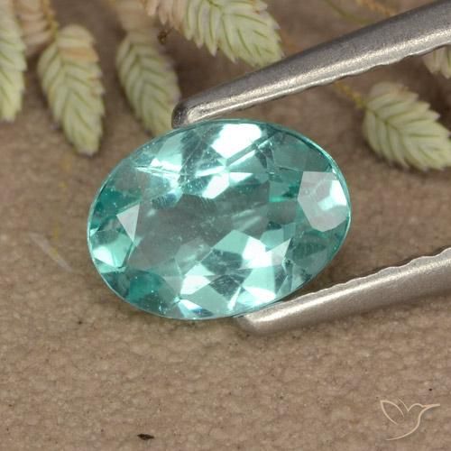 0.70ct Naturel Vert bleuté moyen Apatite, ovale, VS