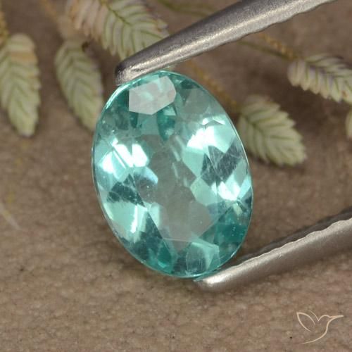 Apatite Vert bleuté moyen naturelle ovale, 0.70 ct, VS