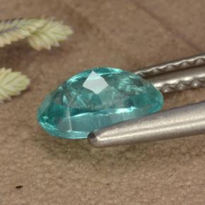 Apatite Vert bleuté moyen naturelle Coupe ovale, 0.81 ct, VS