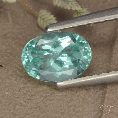 0.93ct Naturel Bleu-vert intense Apatite, ovale, VS