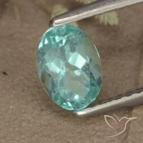 Apatite Bleu-vert intense naturelle ovale, 0.93 ct, VS
