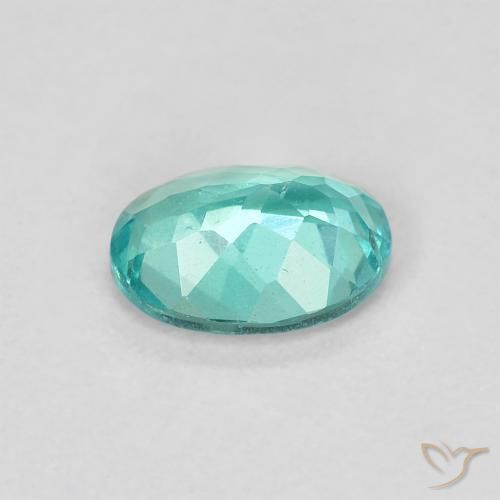 Apatite Vert bleu vif naturelle ovale, 0.81 ct, VS