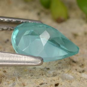 Apatite turquoise naturelle en forme de poire, 0,72 ct, VS