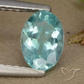 Apatite Vert bleu clair naturelle ovale, 0.92 ct, VS