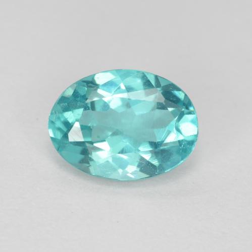Apatite turquoise naturelle coupe ovale, 0,82 ct, VS