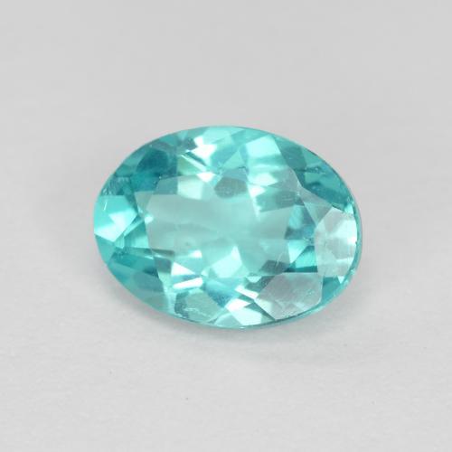 Apatite turquoise naturelle coupe ovale, 0,82 ct, VS