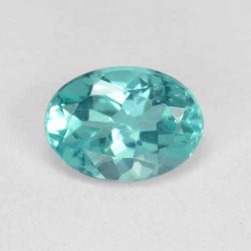Apatite turquoise naturelle coupe ovale, 0,93 ct, VS