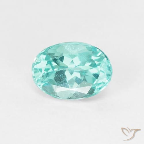 Apatite Bleu vert naturelle ovale, 0.98 ct, VS