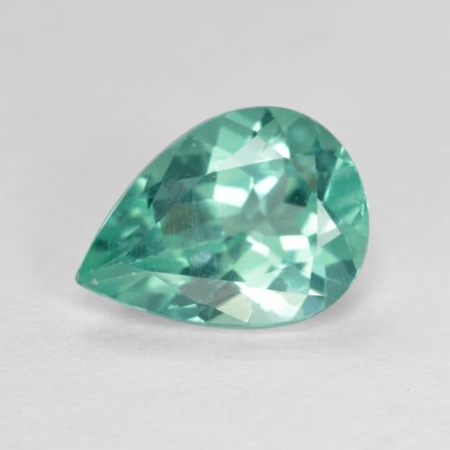 Apatite turquoise naturelle en forme de poire, 1,66 ct, VS