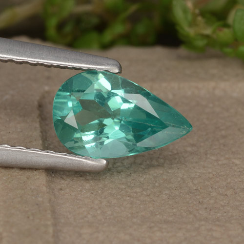 Apatite turquoise naturelle en forme de poire, 0,93 ct, VS