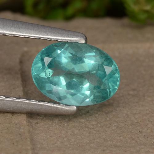 Apatite turquoise naturelle coupe ovale, 0,88 ct, VS