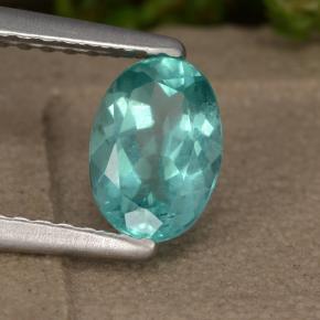 Apatite turquoise naturelle coupe ovale, 0,88 ct, VS