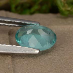 Apatite turquoise naturelle coupe ovale, 0,88 ct, VS