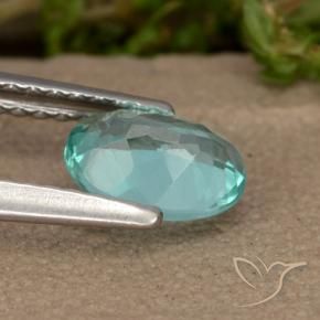 Apatite turquoise naturelle coupe ovale, 0,87 ct, VS