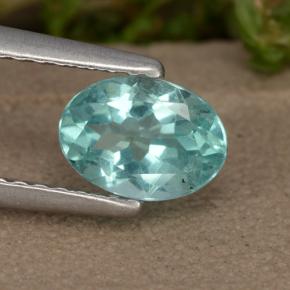 Apatite Bleu-vert intense naturelle Coupe ovale, 0.95 ct, VS