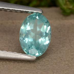 Apatite Bleu-vert intense naturelle Coupe ovale, 0.95 ct, VS