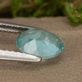 Apatite Bleu-vert intense naturelle Coupe ovale, 0.95 ct, VS
