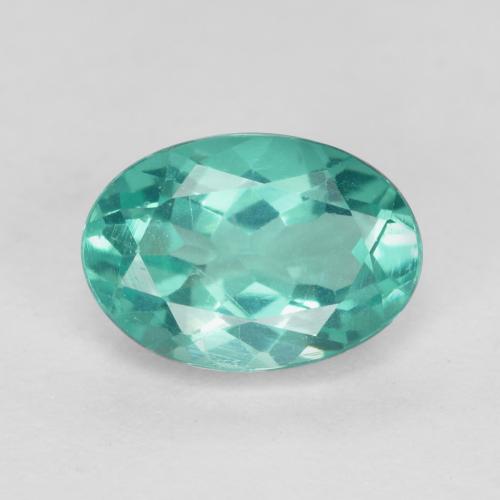 Apatite turquoise naturelle coupe ovale, 0,90 ct, VS