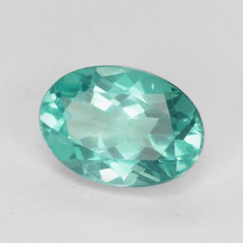 Apatite turquoise naturelle coupe ovale, 0,90 ct, VS