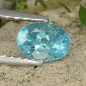 Apatite bleue naturelle coupe ovale, 0,93 ct, VS