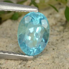 Apatite bleue naturelle coupe ovale, 0,93 ct, VS