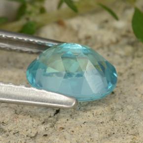 Apatite bleue naturelle coupe ovale, 0,93 ct, VS