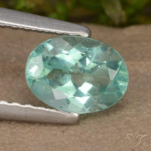 0.92ct Naturel Vert bleuté moyen Apatite, ovale, VS