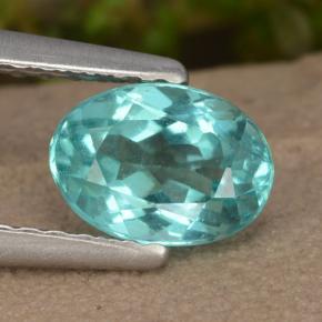 Apatite turquoise naturelle coupe ovale, 0,88 ct, VS