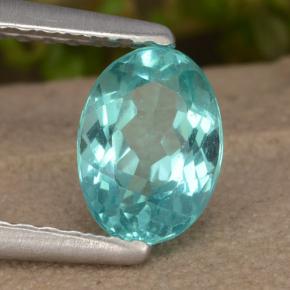 Apatite turquoise naturelle coupe ovale, 0,88 ct, VS