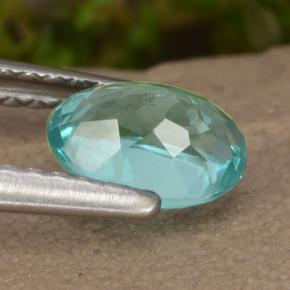 Apatite turquoise naturelle coupe ovale, 0,88 ct, VS