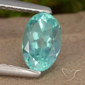 Apatite Bleu vert naturelle ovale, 0.74 ct, VS