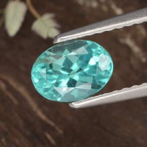 Apatite turquoise naturelle coupe ovale, 1,13 ct, VS